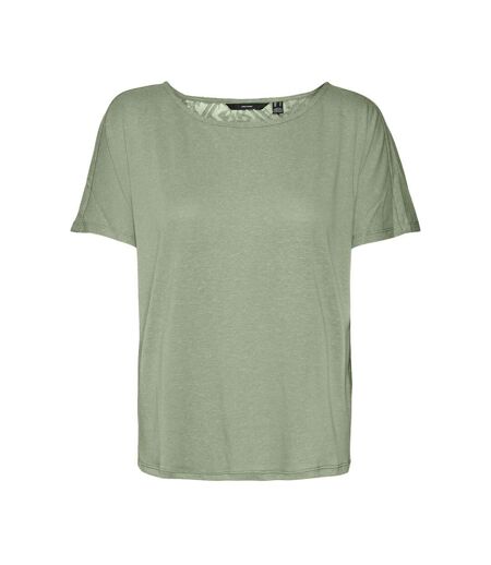 T-shirt vert dentelle femme vero moda marijune