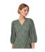 Robe Portefeuille Manches Bouffantes Motif/style Abstrait Olivia Femme Vert De Gris Only-3