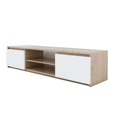 Meuble TV - Jack - Chêne et Blanc - 120 x 36 x 40 cm