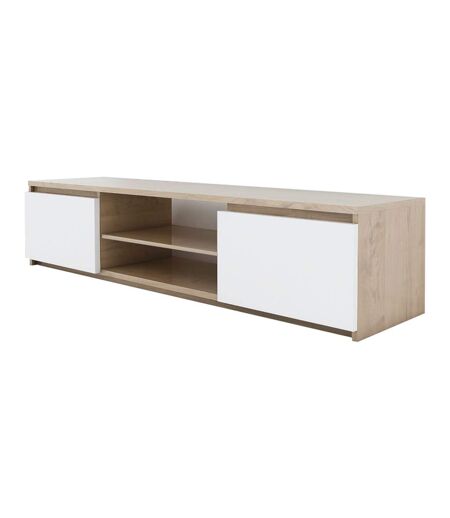 Meuble TV - Jack - Chêne et Blanc - 120 x 36 x 40 cm