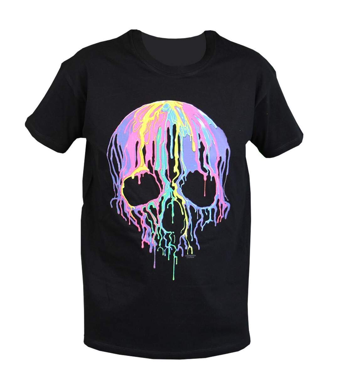 T-shirt homme manches courtes - 1257 Tête de mort melting skull - noir