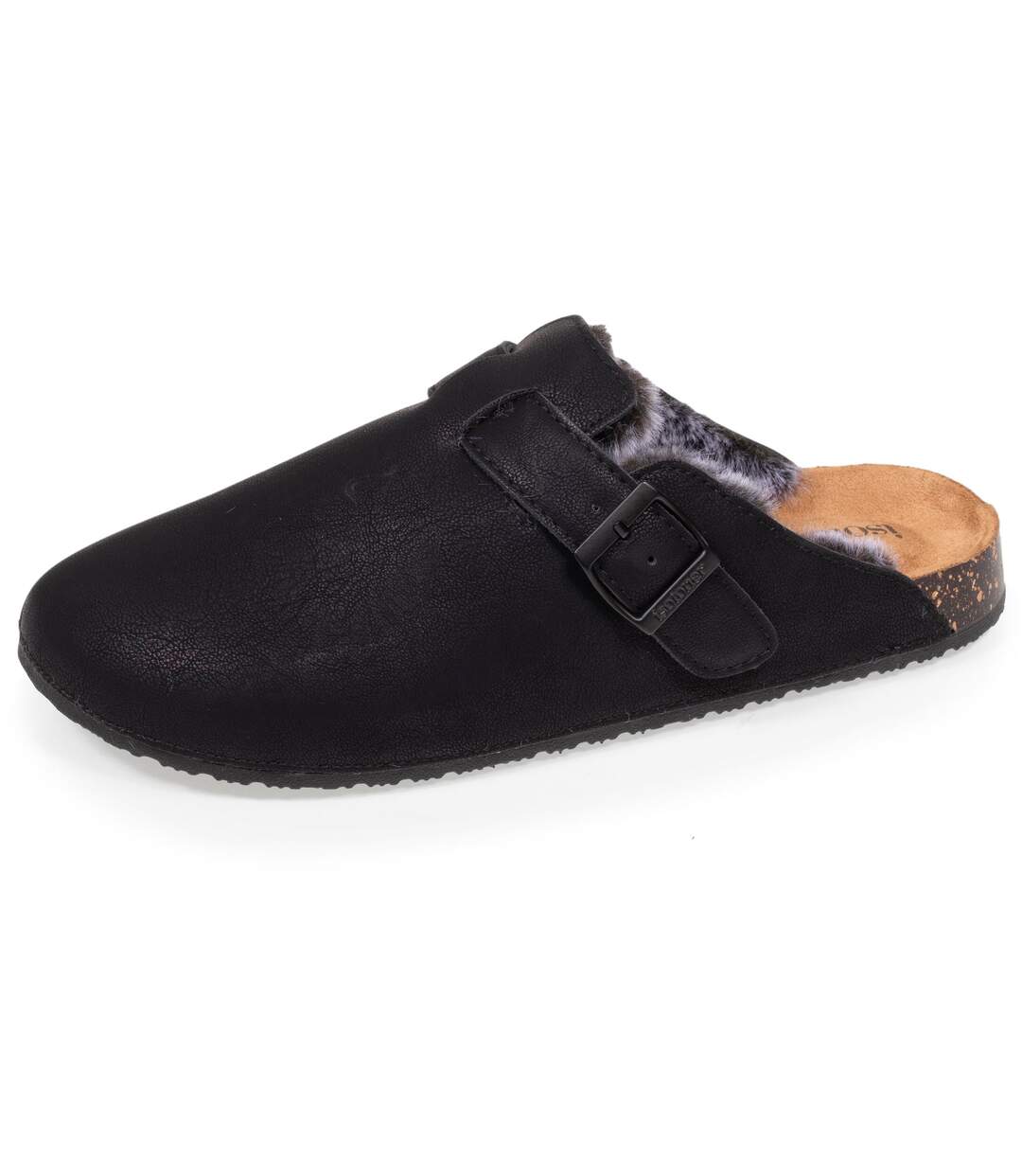 Isotoner Mules femme sabots fourrés très tendances, souples, légers et confortables, effet cuir-1