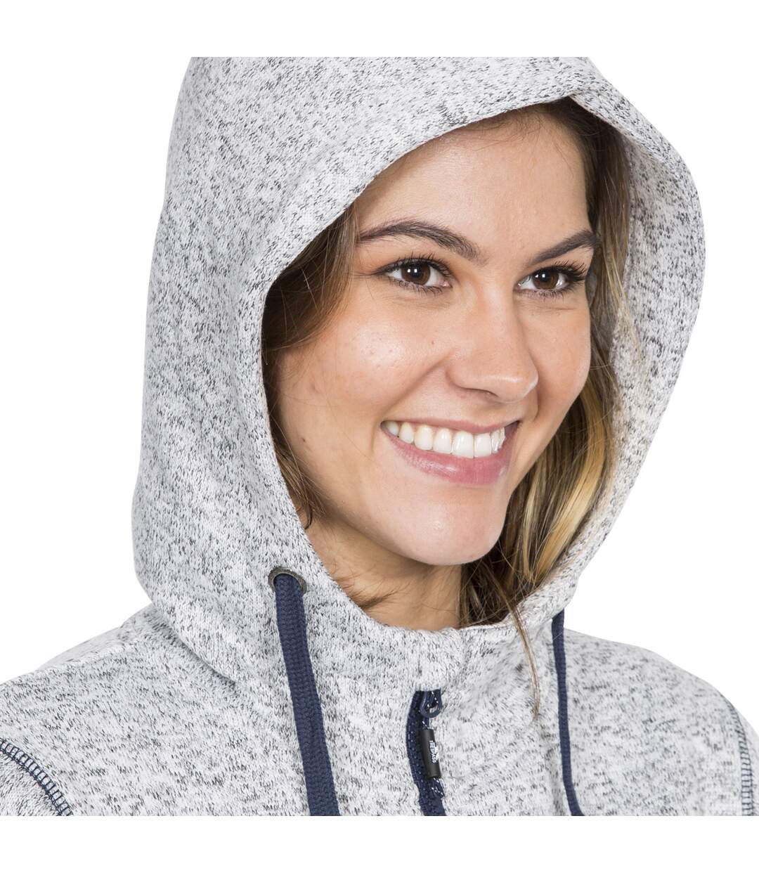 Veste Polaire Odelia Femme Blanc Chiné Bleu Marine Trespass-4