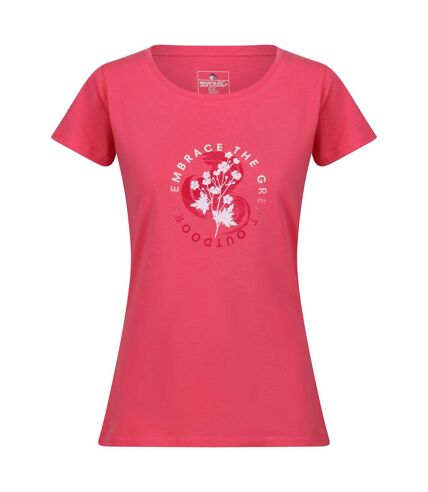 Regatta Womens/Ladies Breezed III Flowers T-Shirt (Fruit Dove) - UTRG9052