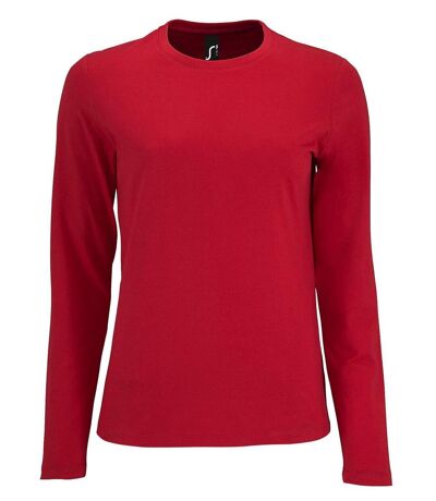 T-shirt manches longues pour femme - 02075 - rouge