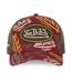 Casquette trucker imprimée avec filet et effet usé avec écusson Cafe Vondutch-2