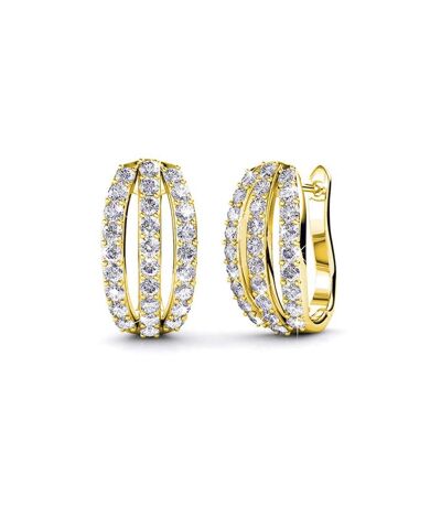 Boucles d'oreilles Elegant - Doré et Cristal
