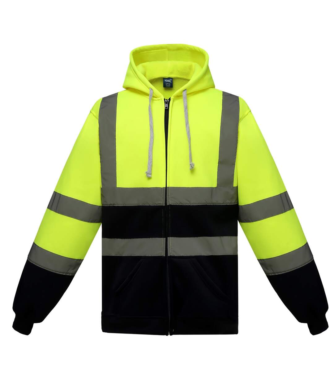 Hi visibility veste réfléchissante à capuche homme jaune / bleu marine Yoko