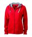 Sweat zippé à capuche femme - JN962 - rouge