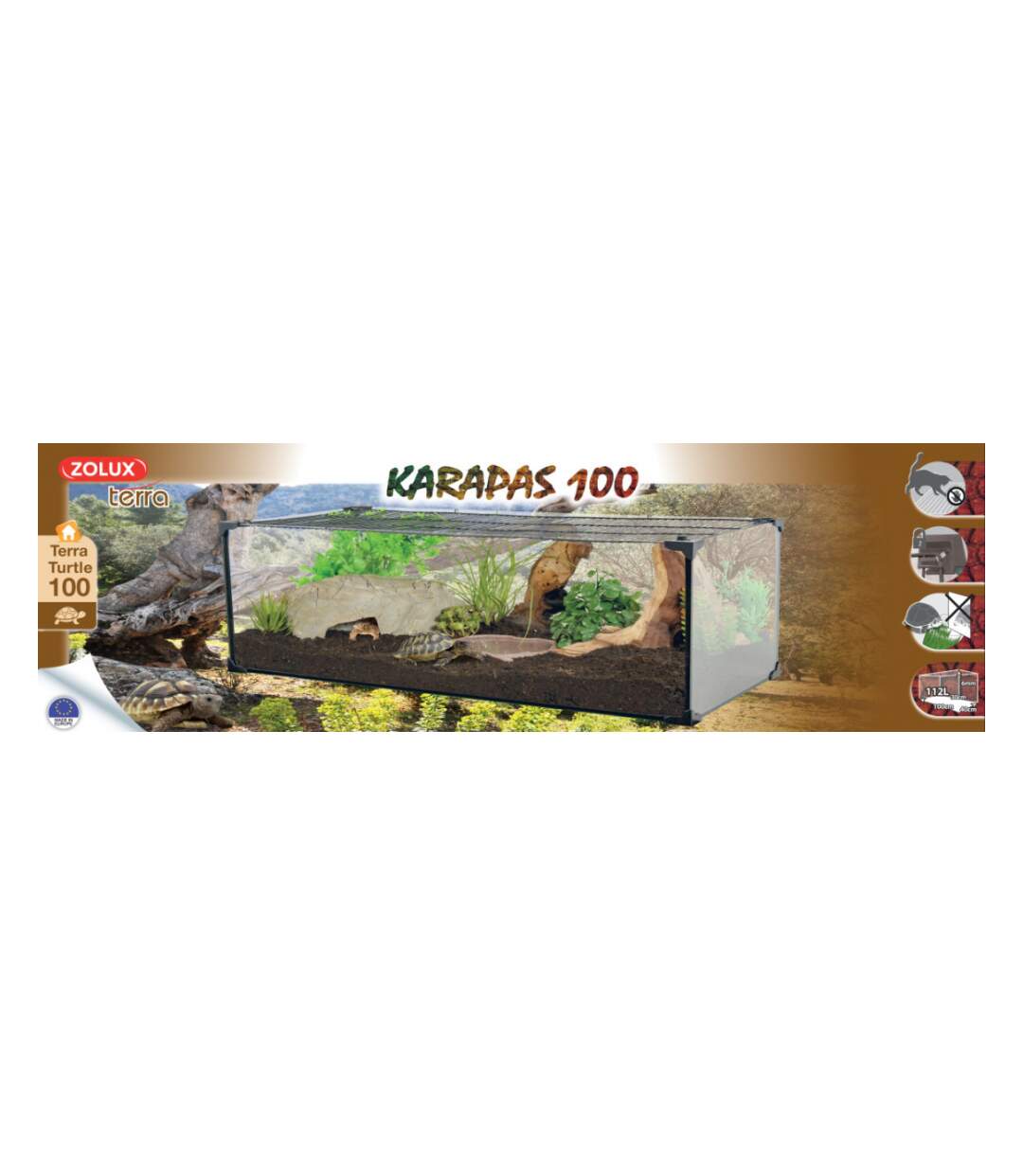 Terrarium pour tortues de terre Karapas 112 litres