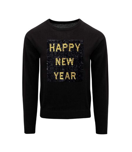 Christmas Shop Womens/Ladies Christmas/New Year Sweater (Black)