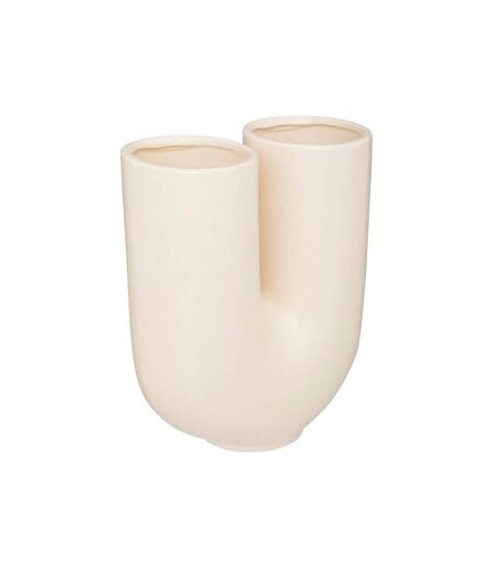 Vase Design en Céramique Rivi 25cm Blanc Chaud