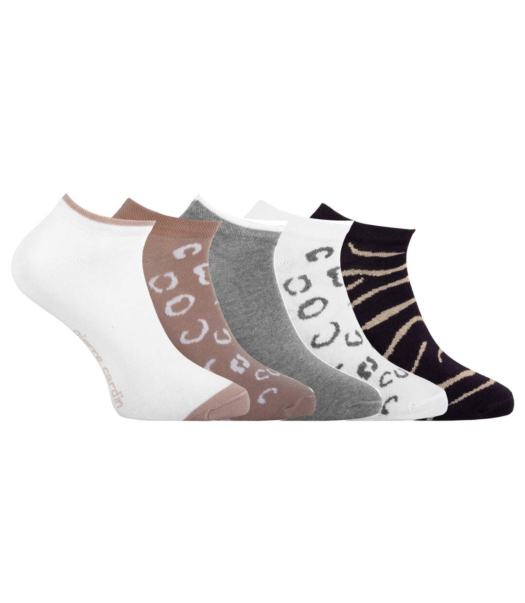 Lot de 5 paires de chaussettes courtes femme à motif PC 0375 pack A Pierre Cardin-1