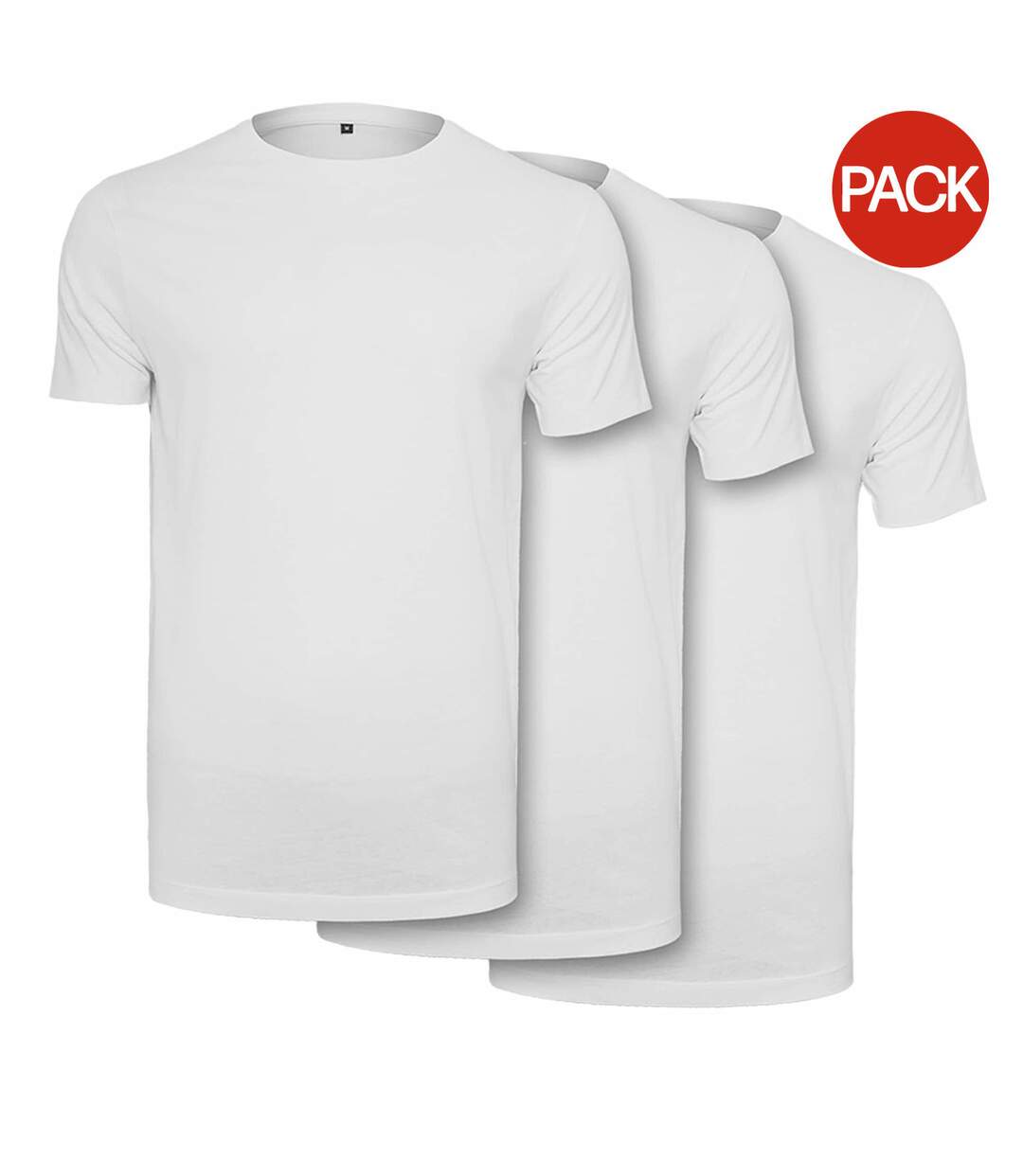 Lot De 3  T-shirt Pour Hommes Blanc Build Your Brand-1