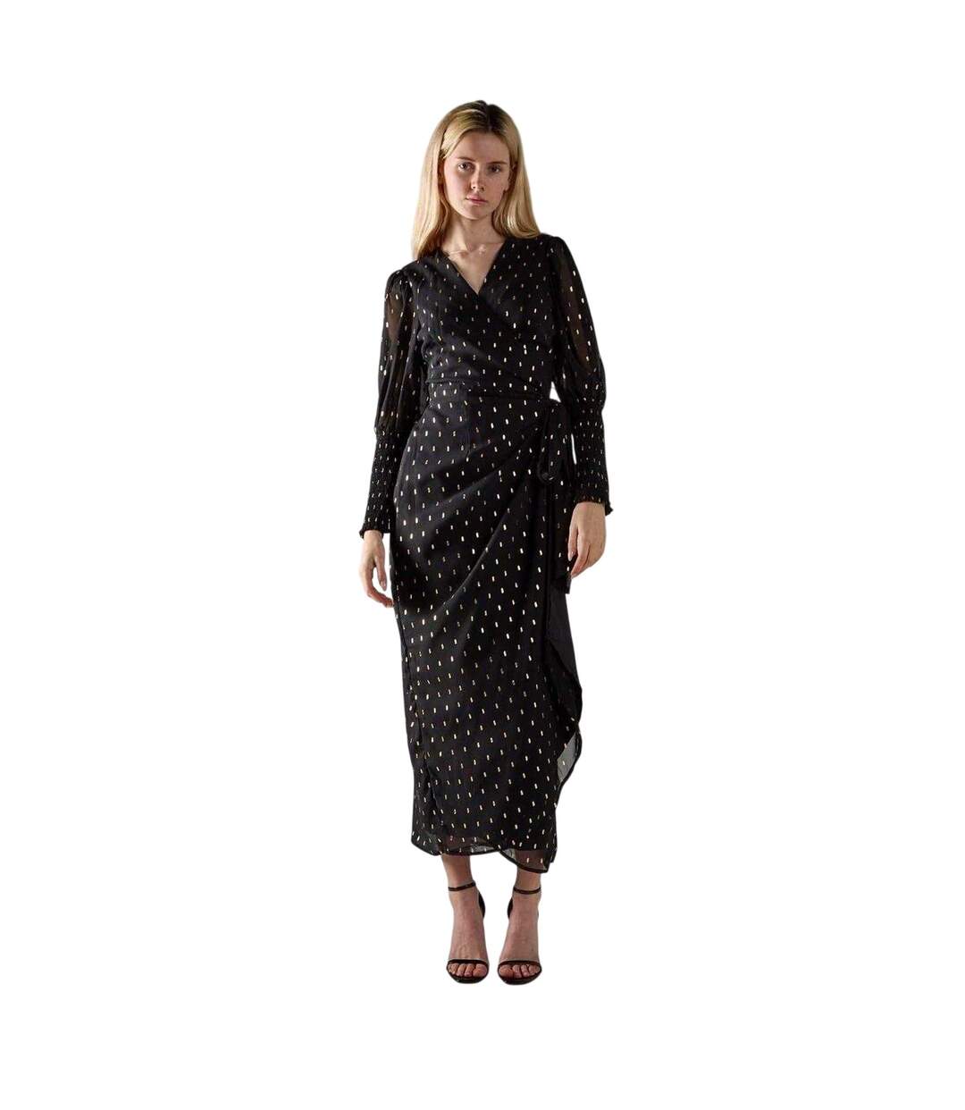 Robe Longue Motif/style À Pois Femme Noir Glamorous-1