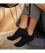 3 Pair Mens Trainer Socks With Lip Cotton Rich Black White-5