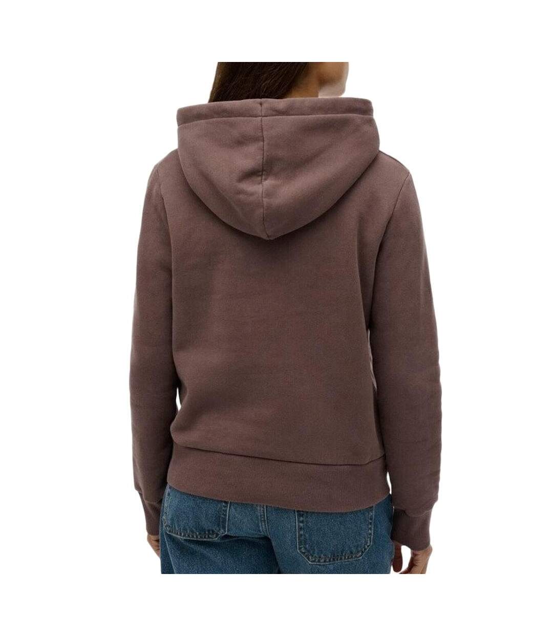 Sweat à capuche marron femme superdry tonal core - l-2