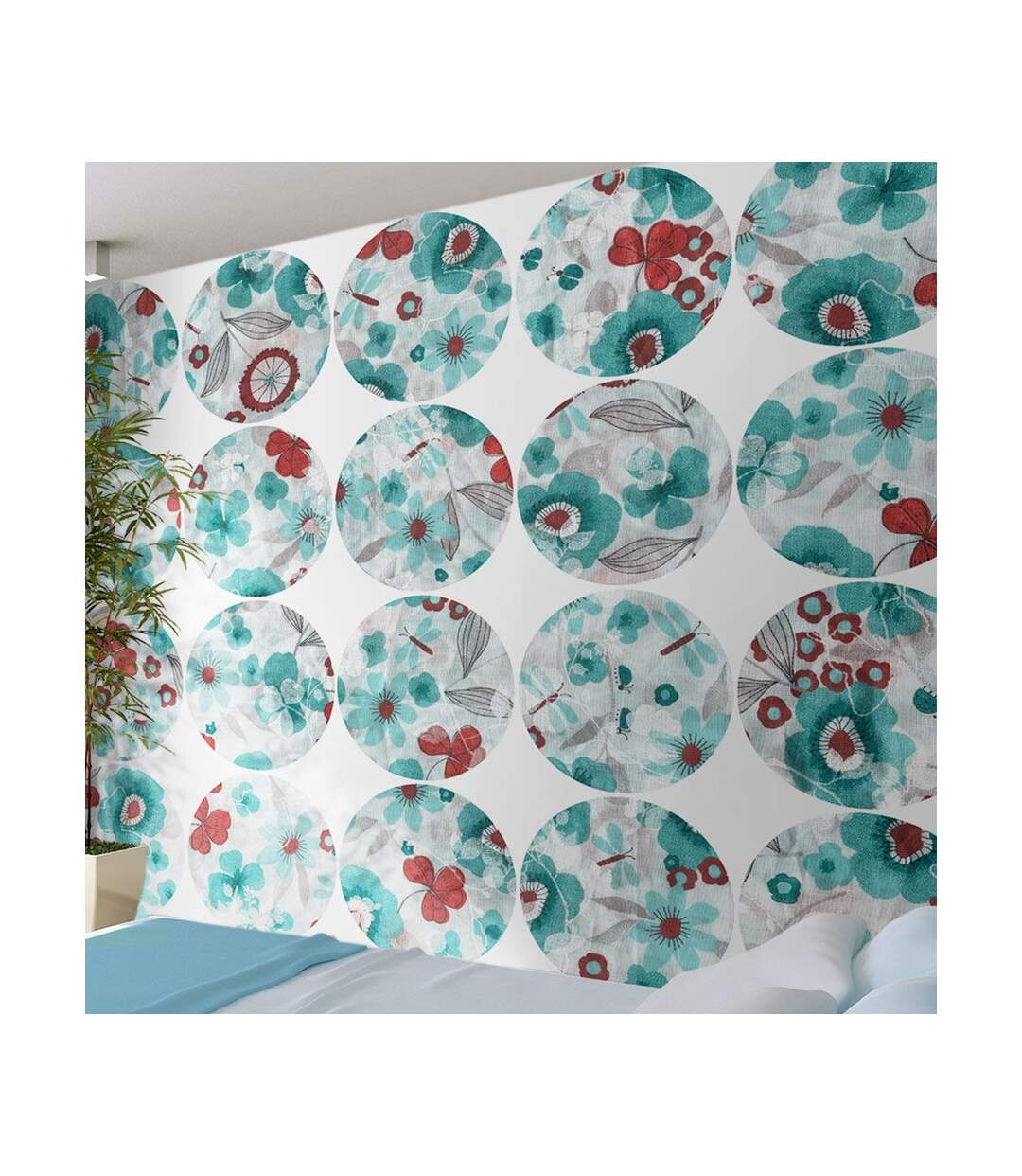 Papier Peint Turquoise Meadow Circle 50x1000cm-1