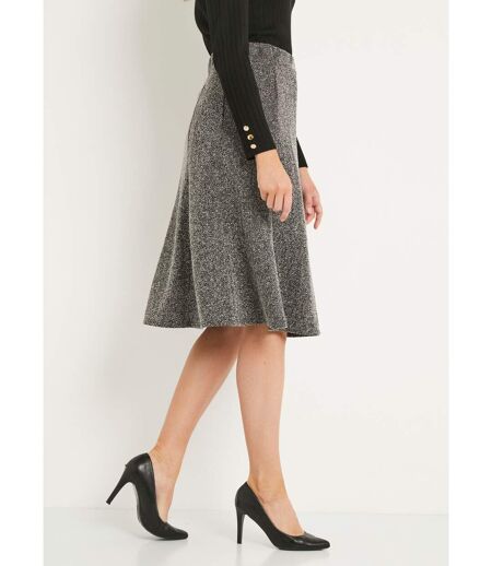 Jupe évasée maille jacquard taille élastiquée