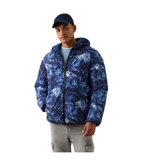Mens Colour Block Reversible Puffer Jacket Blue Reebok