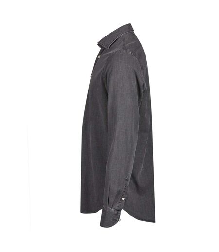 Mens Denim Long-sleeved Shirt Black Denim Tee Jays