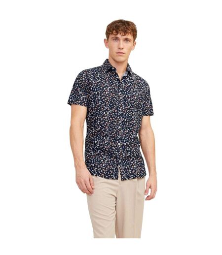 Chemise Manches Courtes Motif/style Imprimé Petites Fleurs Homme Bleu Nuit Jack And Jones