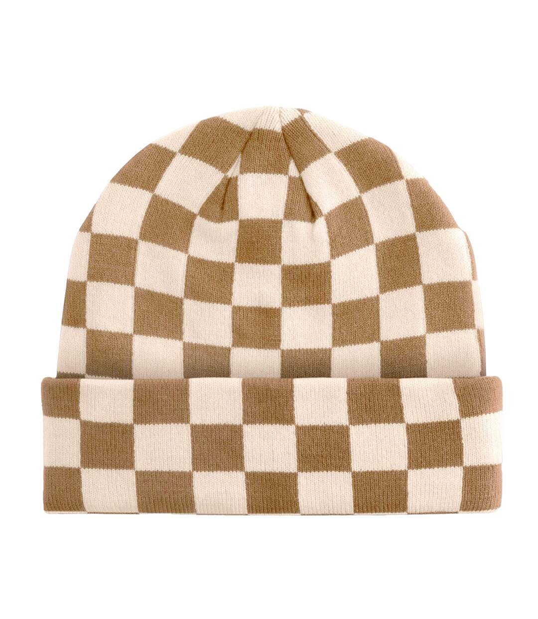 Bonnet Motif/style Damier Adulte Marron Clair Amande Beechfield-2