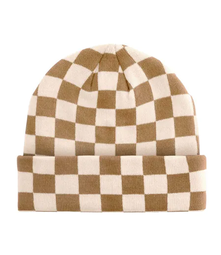 Bonnet Motif/style Damier Adulte Marron Clair Amande Beechfield