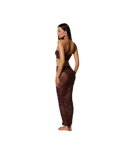 Robe Moulante Motif/style Mi-longue Femme Marron Honeyz