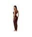 Robe Moulante Motif/style Mi-longue Femme Marron Honeyz-3
