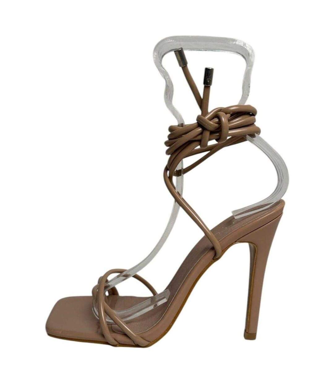 Womens/ladies Leather High Heels Mocha Chic-3