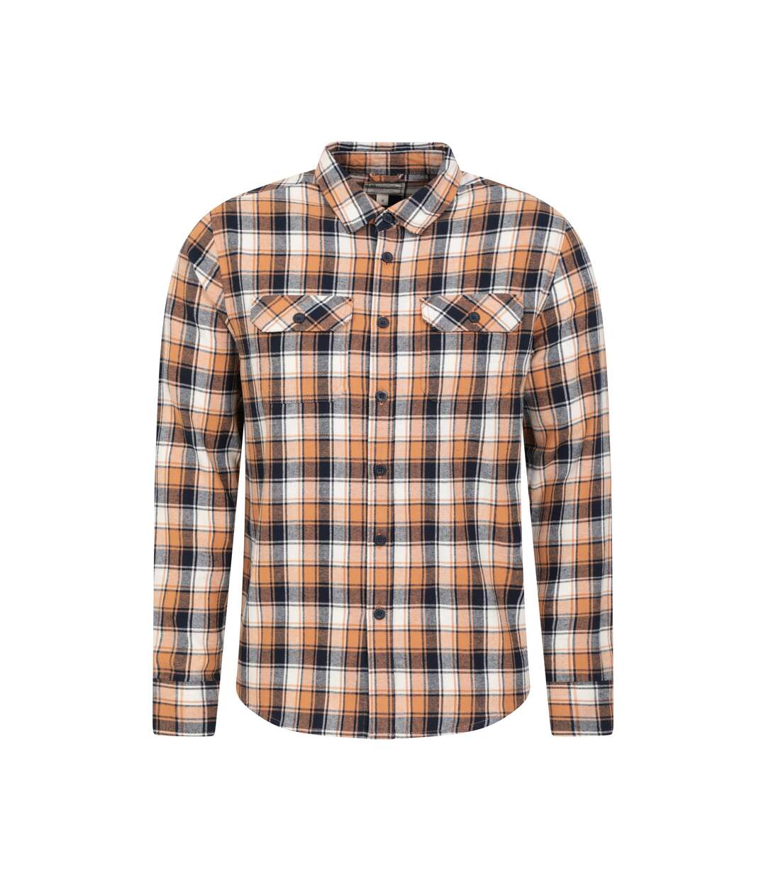 Mens Trace Flannel Long-sleeved Shirt Mustard Mountain Warehouse-1