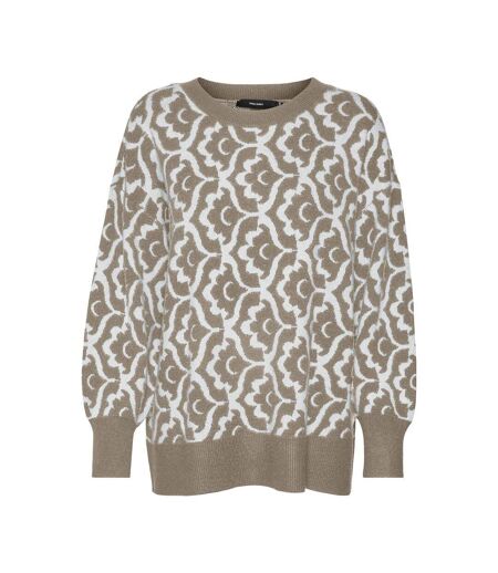 Pull marron/blanc femme vero moda nancy