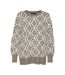 Pull marron/blanc femme vero moda nancy-1