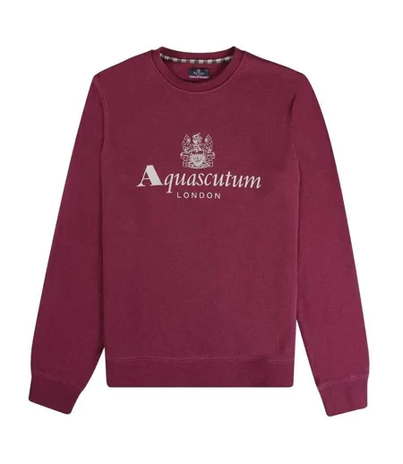 Sweat Motif/style Gros Logo Active Homme Bordeaux Aquascutum