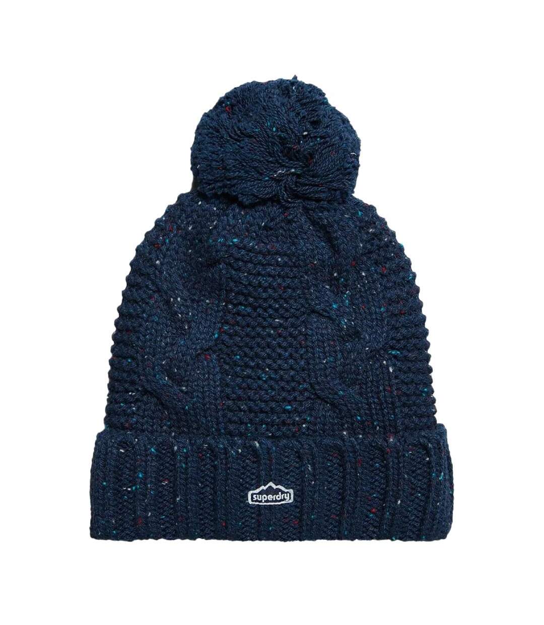 Bonnet marine femme superdry rib knit beanie-1