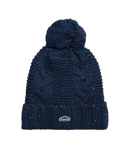 Bonnet marine femme superdry rib knit beanie