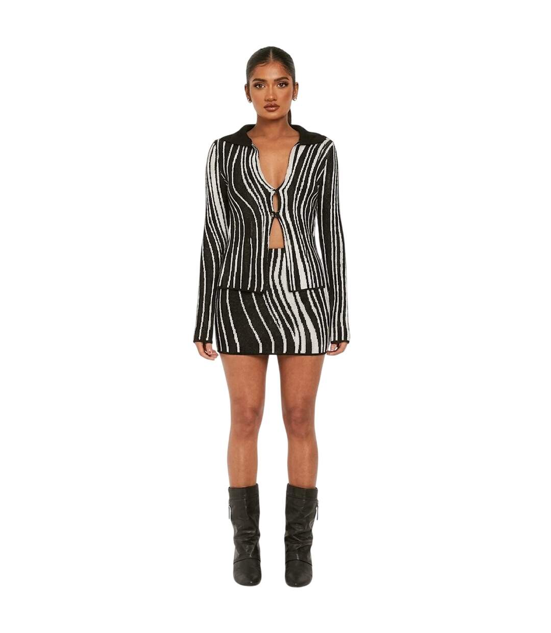 Womens/ladies Stripes Shirt Black Missy Empire-1