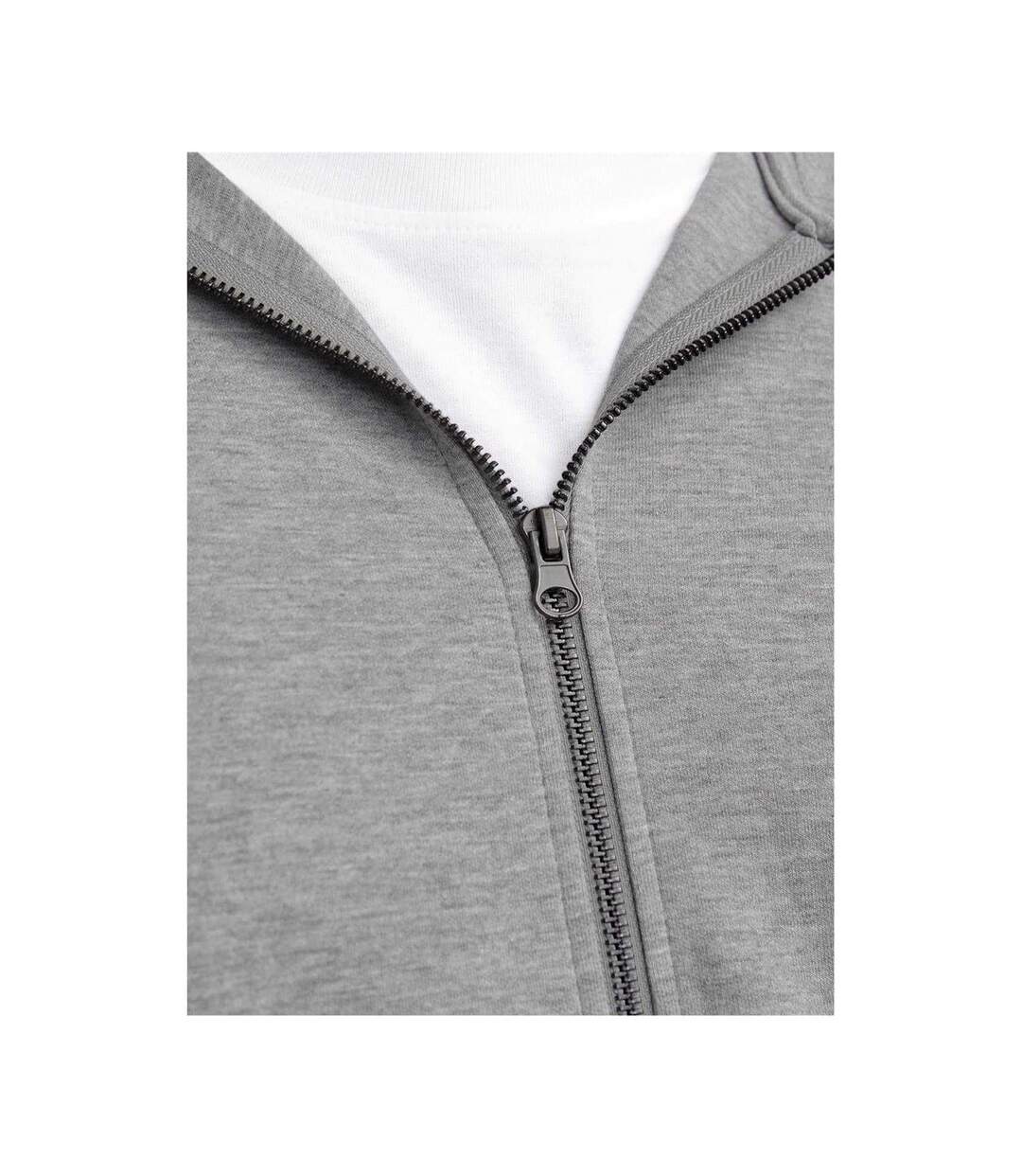 Mens Big & Tall Full Zip Hoodie Grey Melange Jack And Jones-4