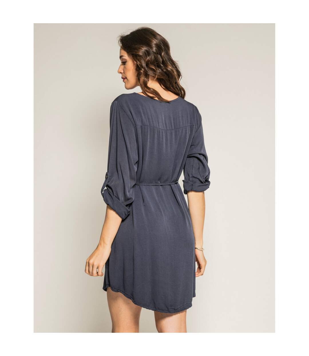 Robe courte fluide ceinturée IDYL - Dona X Lisa-3