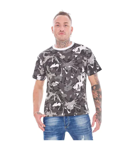 T-shirts Motif/style Camouflage Homme Marron Jaune Gris Keanu