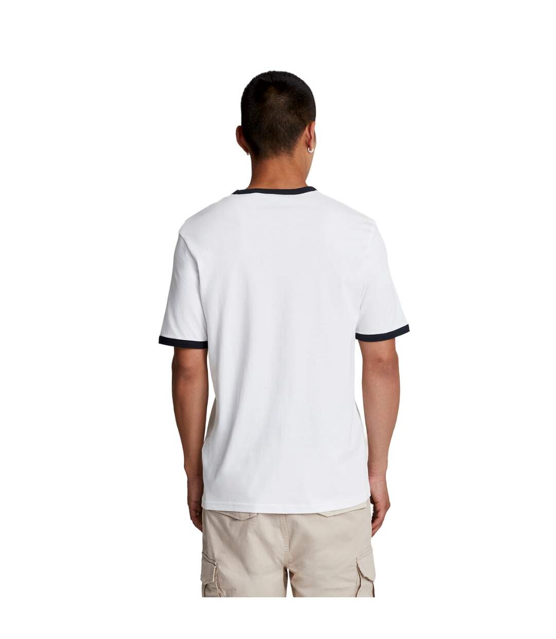 T-shirt ringer pour hommes blanc/marine foncé Lyle & Scott-2