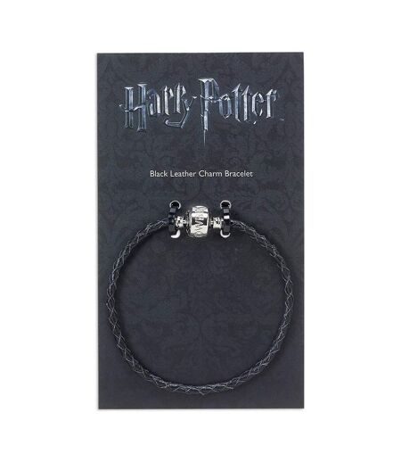 Harry Potter Leather Charm Bracelet (Black/Silver) (Extra Small) - UTTA3845