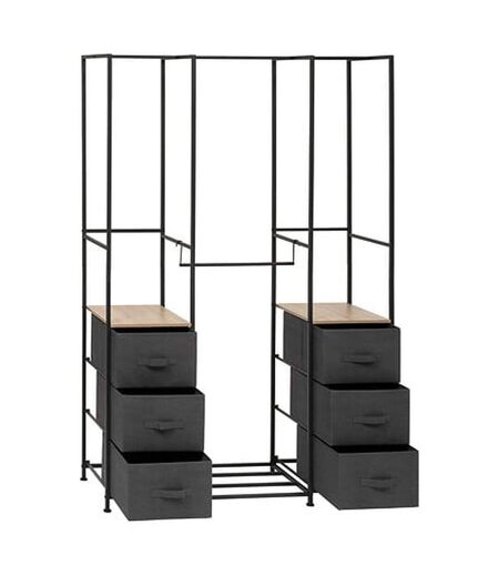 Penderie 6 tiroirs en tissu et métal TISSA - Gris