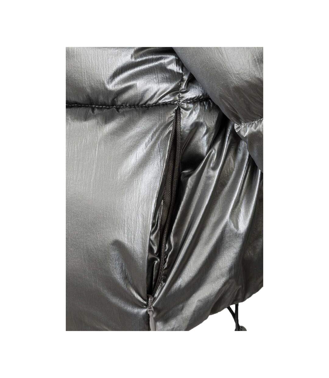 Doudoune Matelassée Motif/style Métallisé Femme Gris Minoti-4