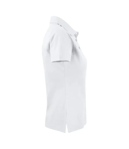Womens/ladies Surf Light Melange Polo Shirt White Printer