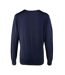 Womens/ladies Knitted Cotton Acrylic V Neck Sweatshirt Navy Premier-2