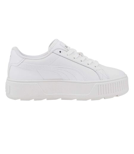 Womens/ladies Karmen Leather Trainers White Puma