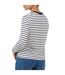 Womens/ladies Striped Long-sleeved T-shirt White Black Brave Soul-3