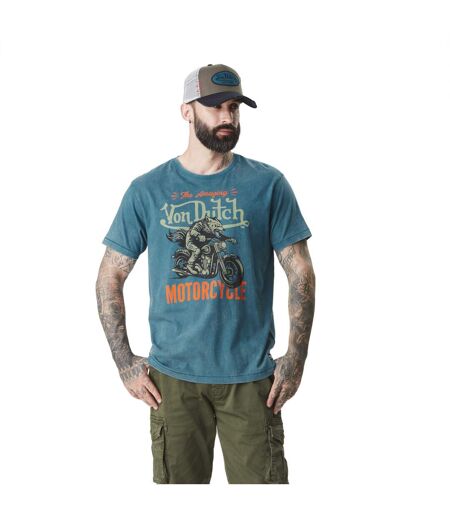 T-shirt homme col rond en jersey et acid wash avec print Wolfy Vondutch